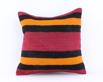Kilim Pillow Cover, Turkish Moroccan Persian Bohemian Southwestern Kilim Rug Pillow Cover, Cushion Cover 12x12 14x14 16x16 18x18 20x20 24x24