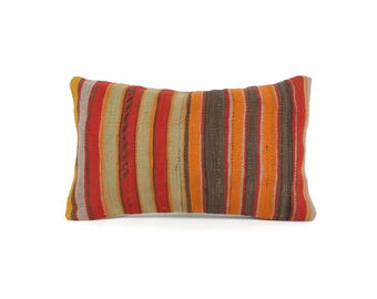 Funda de almohada de 30 x 50 cm, cojín turco, cojín lumbar Kilim, cojín decorativo, cojín para sofá, cojín bohemio, funda de cojín Kilim