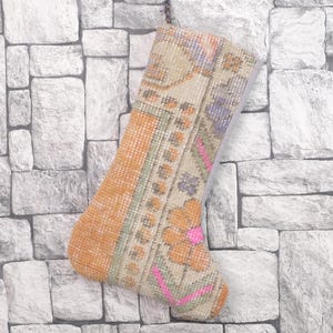 Custom Christmas Gift, Snowman Santa Stockings, Lovely Traditional Kilim Stocking, Decorative Stocking, Fireplace Decor Santa Socks