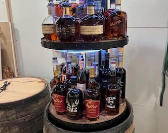 Motorized Jack Daniels/Jim Beam Whiskey Barrel Bourbon Wine Cabinet