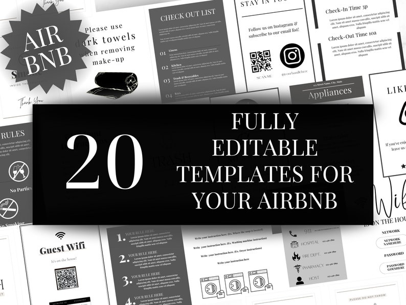 Airbnb Signs Airbnb Printable Signs Airbnb Host Bundle Airbnb - Etsy