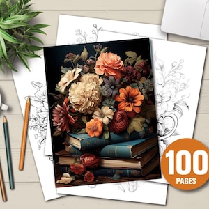 100 Flower Coloring Pages: Mindful Floral Designs (PDF Download)
