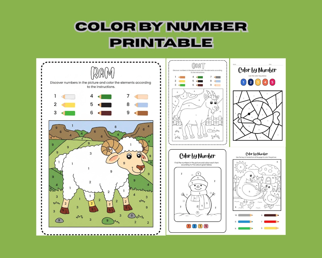 Paint by Numbers Printable Coloring Pages for Adults | PDF Art Therapy ...