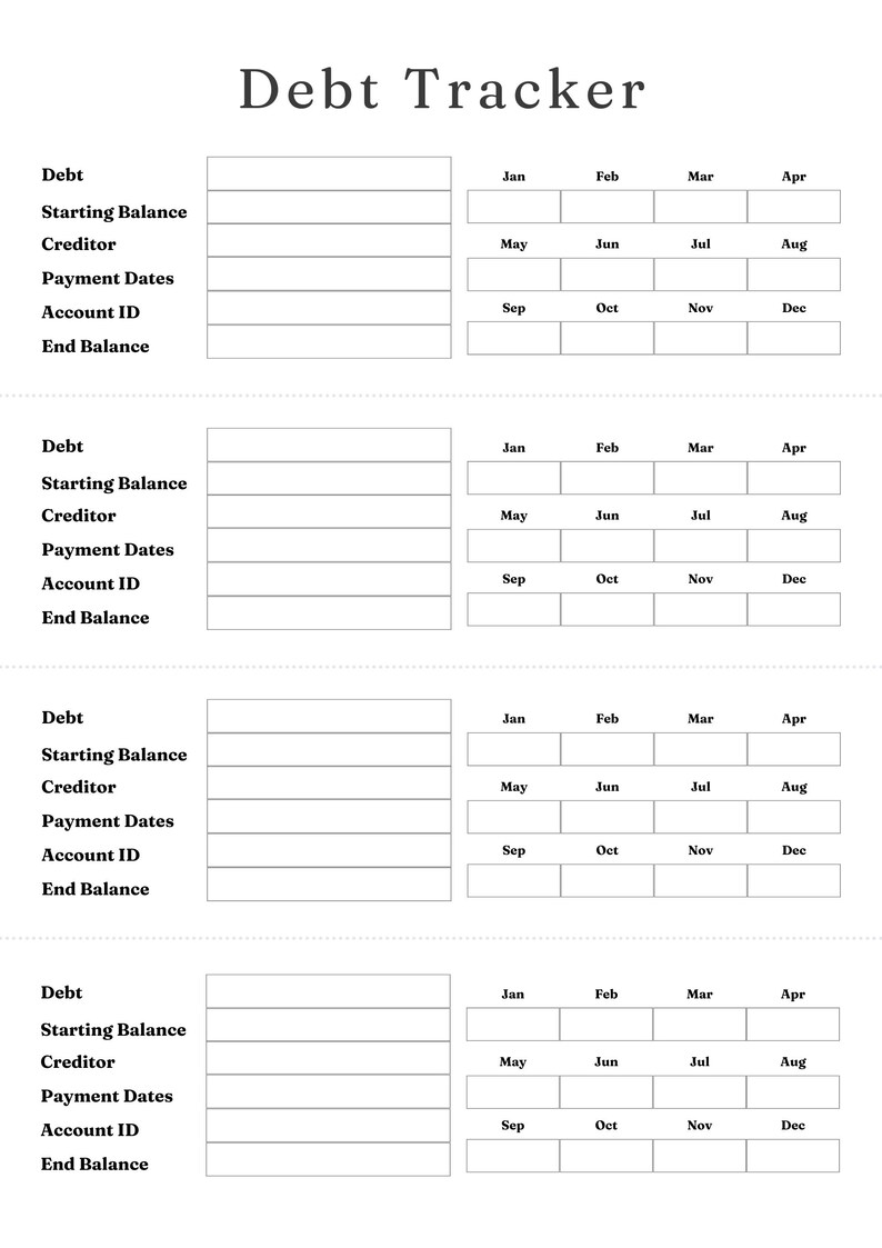 Debt Payoff Tracker Printable | Financial Planner (15-page PDF) - Etsy ...