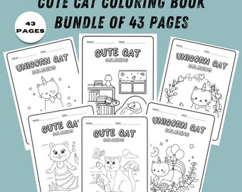 Kawaii Cat Coloring Book: 43 Kitten Pages (A4 Printable, PDF Download