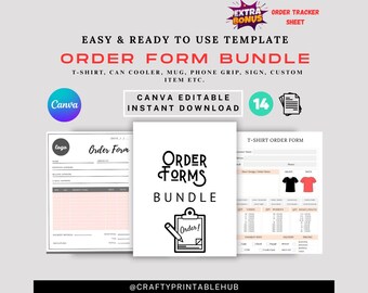 Editable Order Form Templates Bundle: Small Business Forms (PDF + Canva ...