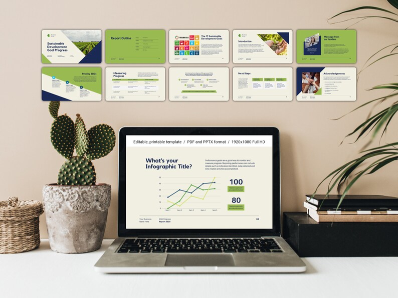 Sustainable Development Goal Progress Editable Powerpoint Template ...