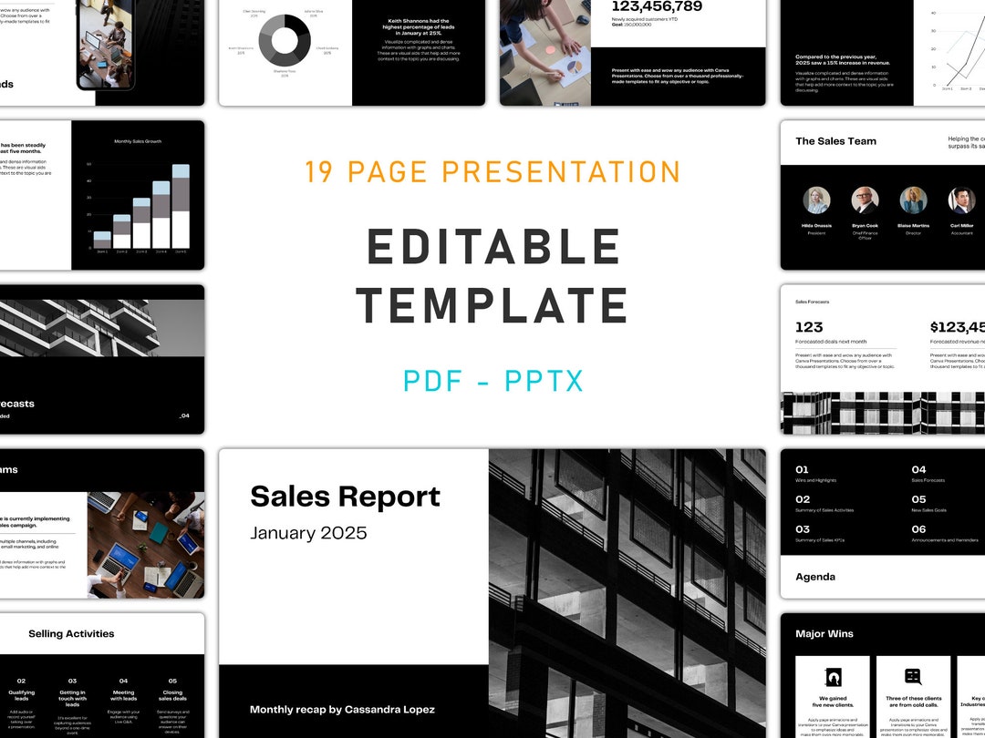 Sales Report Editable Powerpoint Presentation Template Drive Business ...