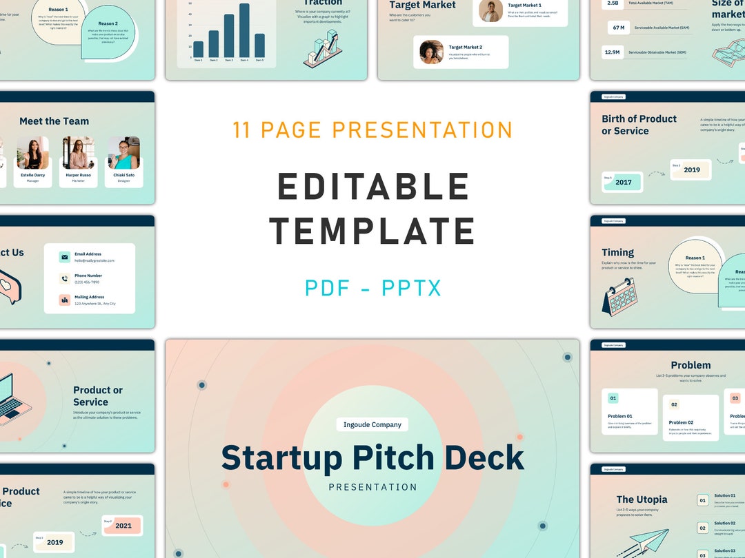Startup Pitch Deck Editable Powerpoint Presentation Template Win ...