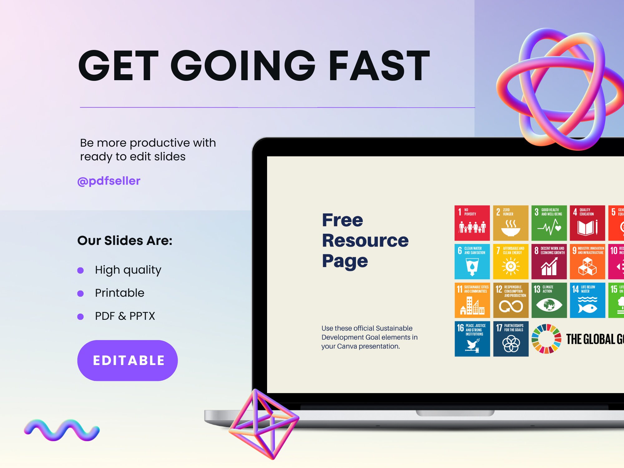 Sustainable Development Goal Progress Editable Powerpoint Template ...