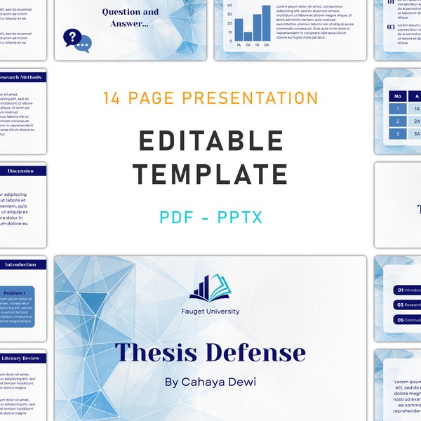 Thesis Defense Editable PowerPoint Template - Showcase Your Research with Confidence
