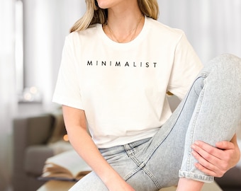Minimalistisch T-shirt met typografie – trendy katoenen T-shirt