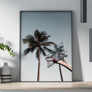 Basketball Hoop Art Print: Minimalist Sports Wall Decor