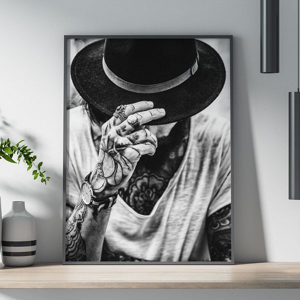 Casual Tattoo Poster, Wall Art, Poster Print, Wall Decor, Tattoos, Body Art, Casual, Edgy, Urban, Contemporary, Minimalist, Home Decor,