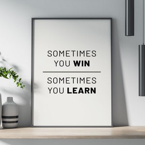 Win And Learn Poster, Wand Kunst, Poster Druck, Wand Dekor, Motivation, Erfolg, Lernen, Typografie, Wand Kunst Poster, Home Decor, Poster,