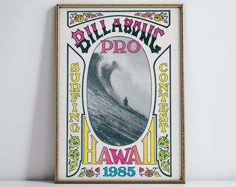 1985 BILLABONG Surfing Poster, Wall art, Home decor, Vintage Surfing Poster, Retro Surf Print, Surfing Poster, 1985 Billabong.