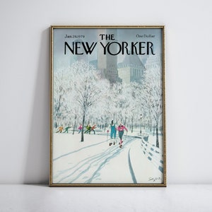 New Yorker Magazine Cover, 29 Jan. 1979, Vintage Art Print, Winter, Wall Art, Decor, New York, Magazine, Christmas season, Essence of Winter