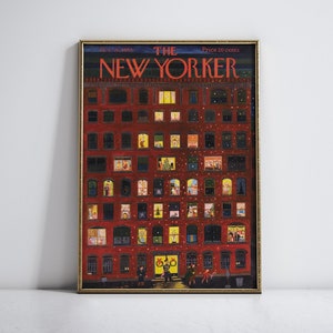 New Yorker Magazine Cover, 26 Dec. 1953, Vintage Art Print, Wall Art, Decor, New York, Magazine, Christmas season, Essence of Christmas