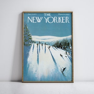 New Yorker Magazine Cover, 20 Jan. 1973, Vintage Art Print, Winter, Wall Art, Decor, New York, Magazine, Christmas season, Essence of Winter