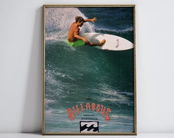 1990 BILLABONG Surfing Poster, Wall Art, Home Decor, Vintage