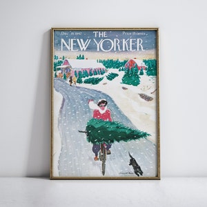 New Yorker Magazine Cover, 19 December 1942, Vintage Art Print, Wall Art, Decor, New York, Magazine, Christmas season, Essence of Christmas