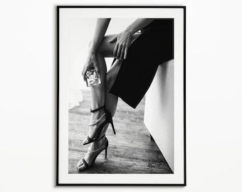 Impresión de moda en blanco y negro, póster feminista chic, decoración Hypebeast