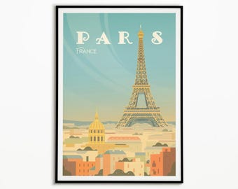 Eiffel Tower Paris Travel Poster: France Art Print