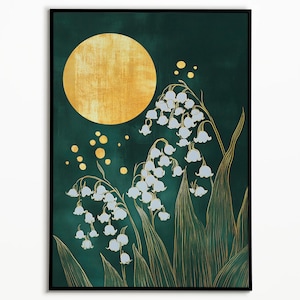 Lily of the Valley Art Print: Golden Moon Botanical Illustration