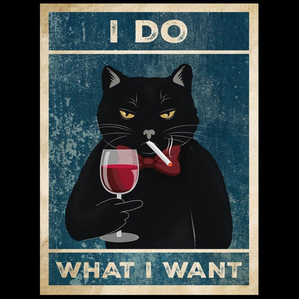 Cat Poster, Cat Portrait, Unique Gift, Funny Cat Poster, Wall Art, Home Decor, Boss Cat, Black Cats Poster, Funny Art, Funny Wall Art