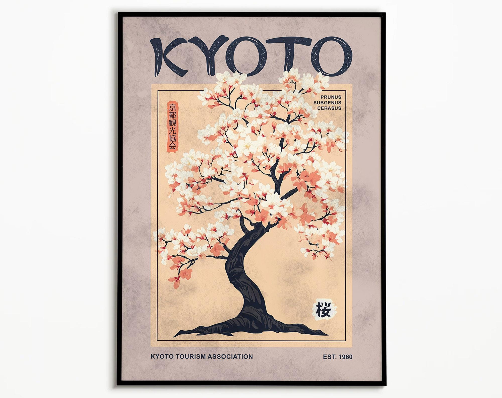 Kyoto Cherry Blossom Art Print: Vintage Japanese Travel Poster - Etsy