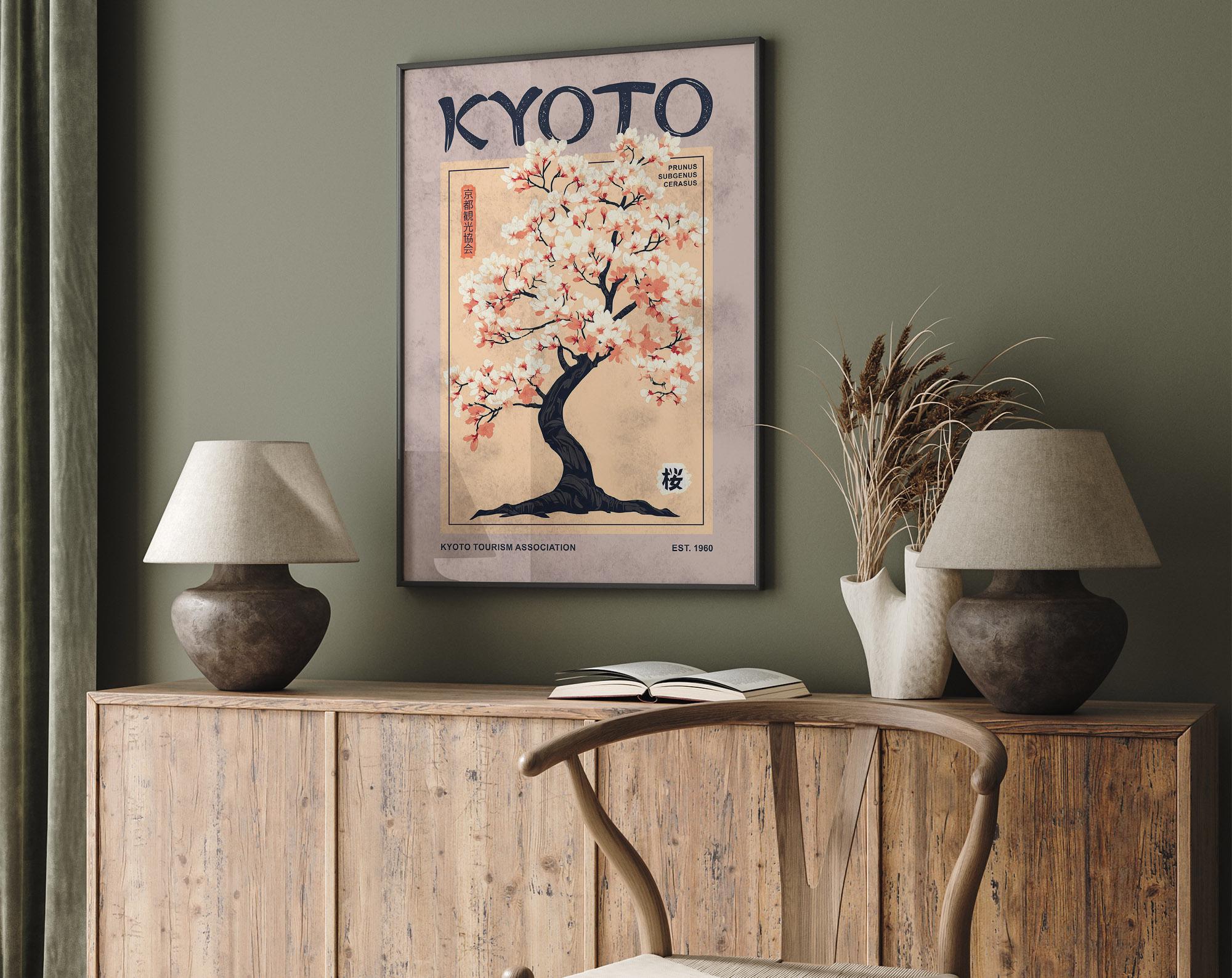 Kyoto Cherry Blossom Art Print: Vintage Japanese Travel Poster - Etsy