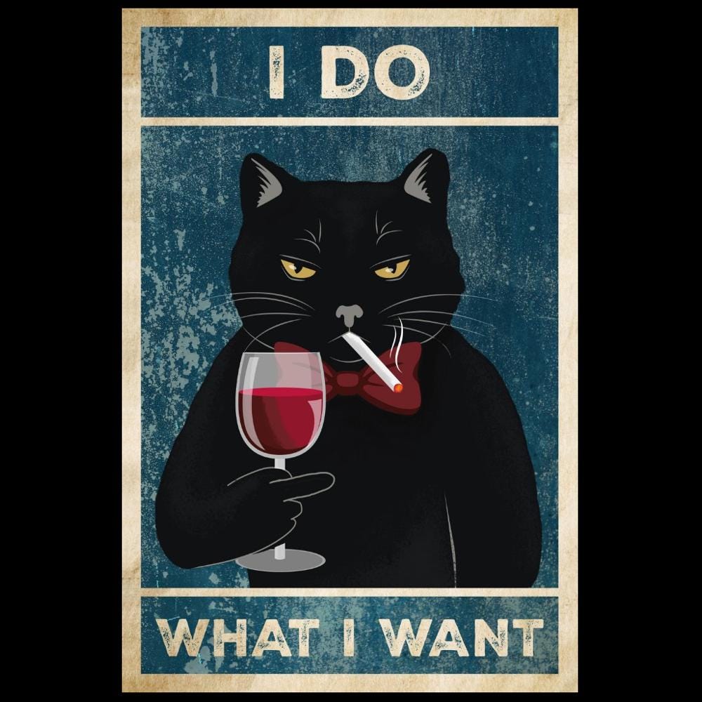 Cat Poster, Cat Portrait, Unique Gift, Funny Cat Poster, Wall Art, Home Decor, Boss Cat, Black Cats Poster, Funny Art, Funny Wall Art