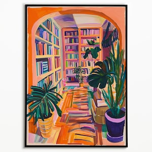 Henri Matisse inspiriertes Poster, Buchliebhaber Wandkunst, gemütliches Kunstwerk, zeitgenössischer Druck, Arbeitszimmer Kunst, Wohnzimmer Poster