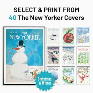 New Yorker Magazine Poster, Choose From 40 Different Print, Vintage, Magazine Covers, New Yorker Poster, Essence of Winter, Christmas season