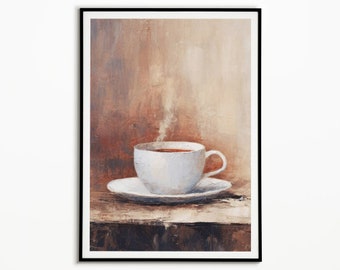 Coffee Cup Art Print: Moody Kitchen Poster