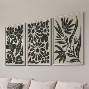 Wall Art Set Of Three, Flower Wall Art, Modern Wall, Botanical Wall Art, Floral Wall Art, Flower Art, Wall Art Set, Boho Art