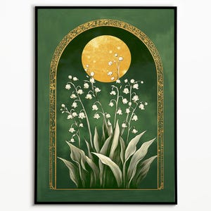 Lily of the Valley Art Print: Golden Moon Botanical Illustration
