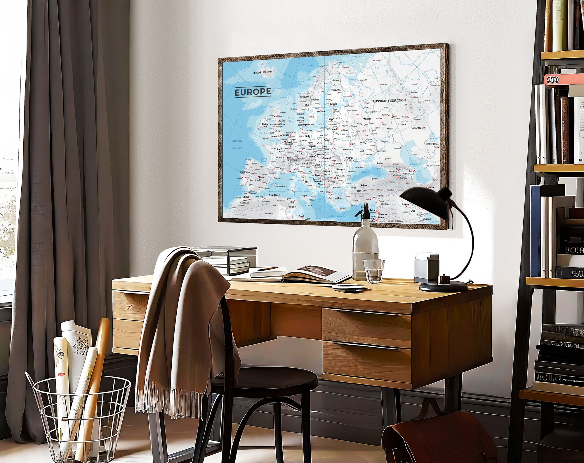 A Map of Europe Poster, Wall Art, Poster Print, Wall Decor, Europe Map