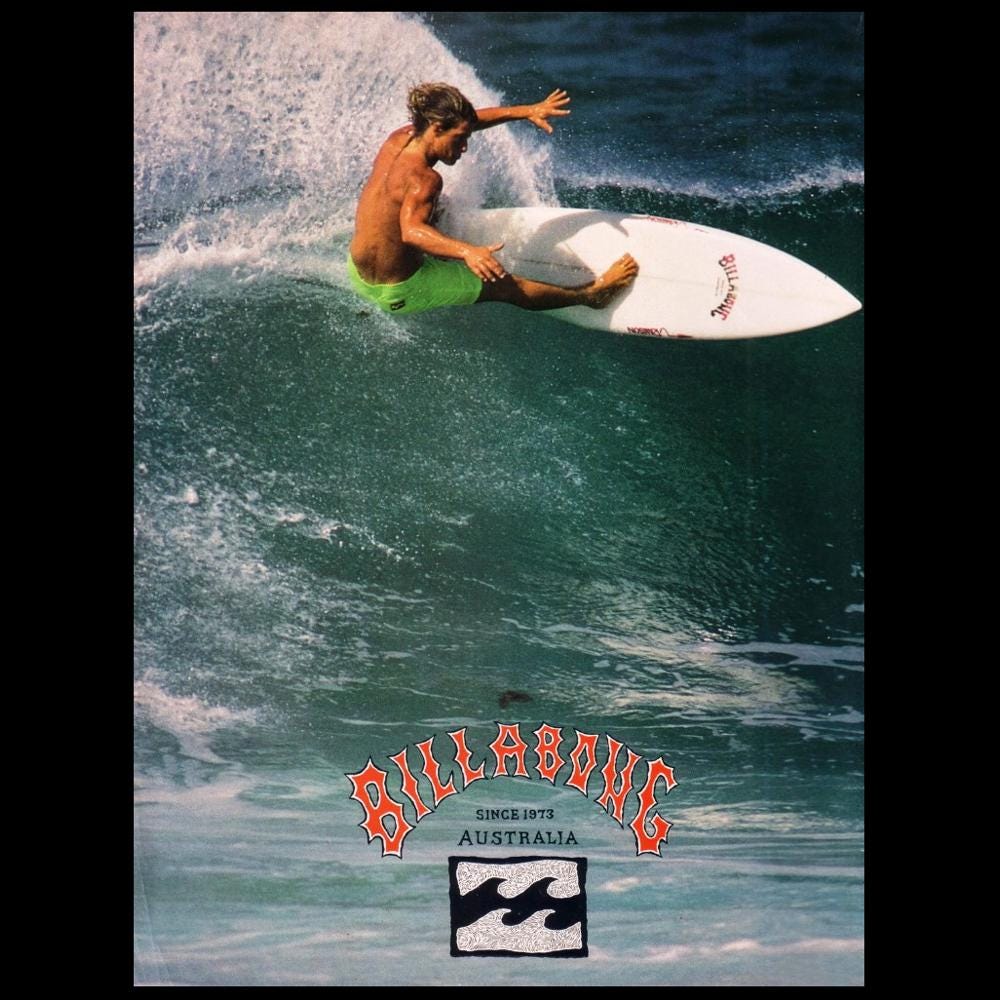 限定セール -SALE Art, Wall Poster, Surfing BILLABONG 1990 Home Vintage Decor, ミュージシャン