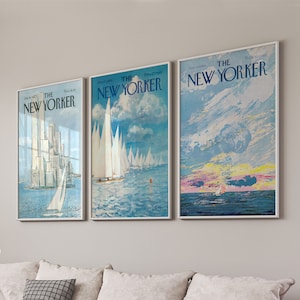 Set Of 3 New Yorker Magazine Poster, New Yorker Poster, Vintage, Magazine Cover, New Yorker poster