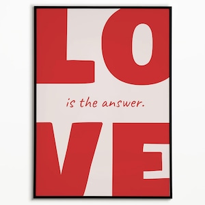 Liefde typografie print: retro maximalistische muurkunst