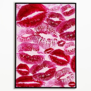 Lipstick Kisses Poster: Trendiger Kunstdruck