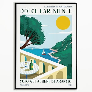 La Dolce Vita Italy Print, Amalfi Coast Wall Art, Travel Poster Gift, Italian Quote, Italy Travel Poster, Italian Language, Art Print
