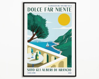 Amalfi Coast Print: La Dolce Vita Italy Travel Poster