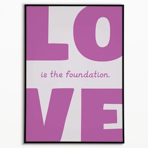 Liefdestypografieprint: retro girly woondecoratie