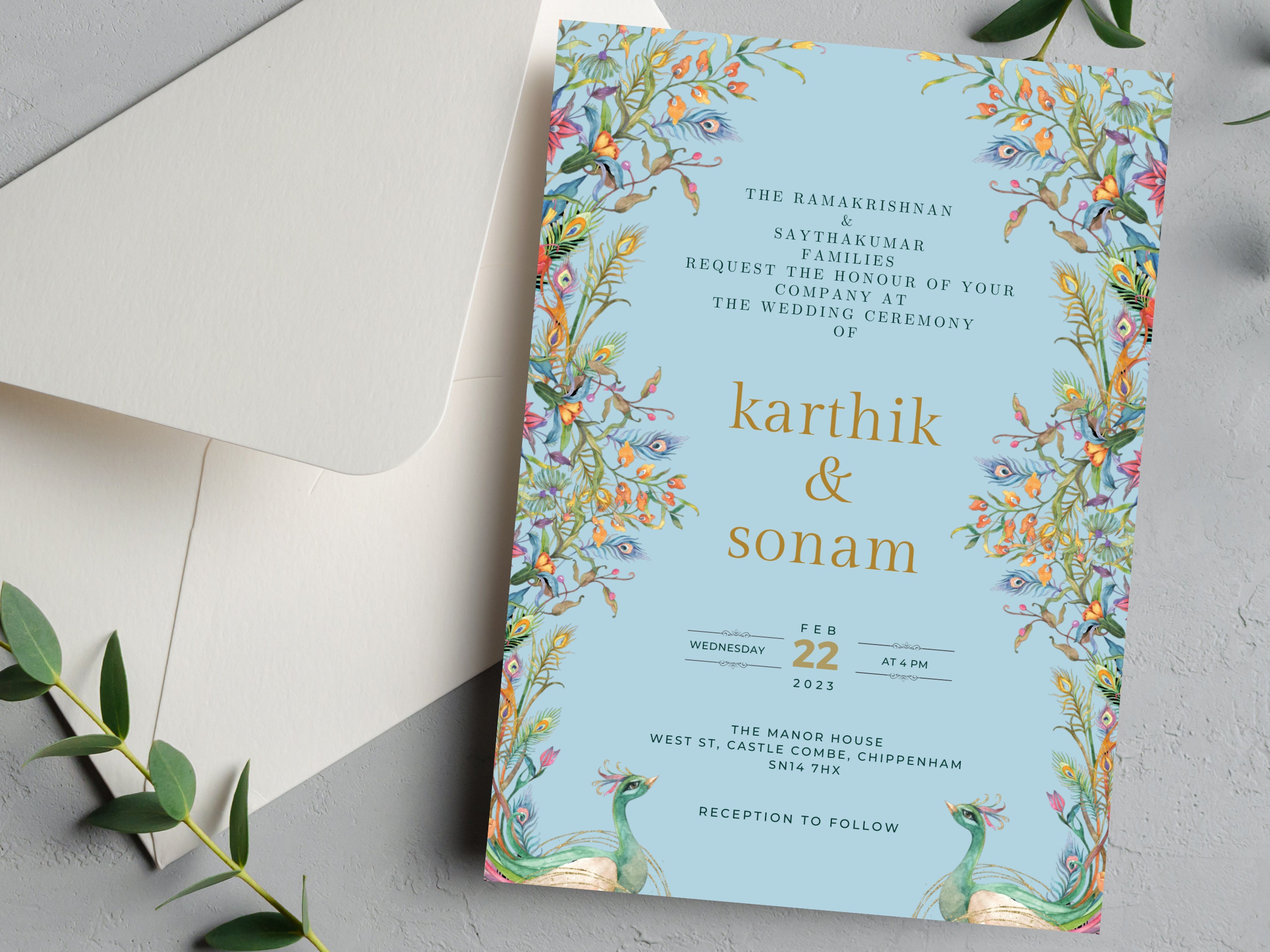 Floral Spring Summer Wedding Invitation Instant Download - Etsy
