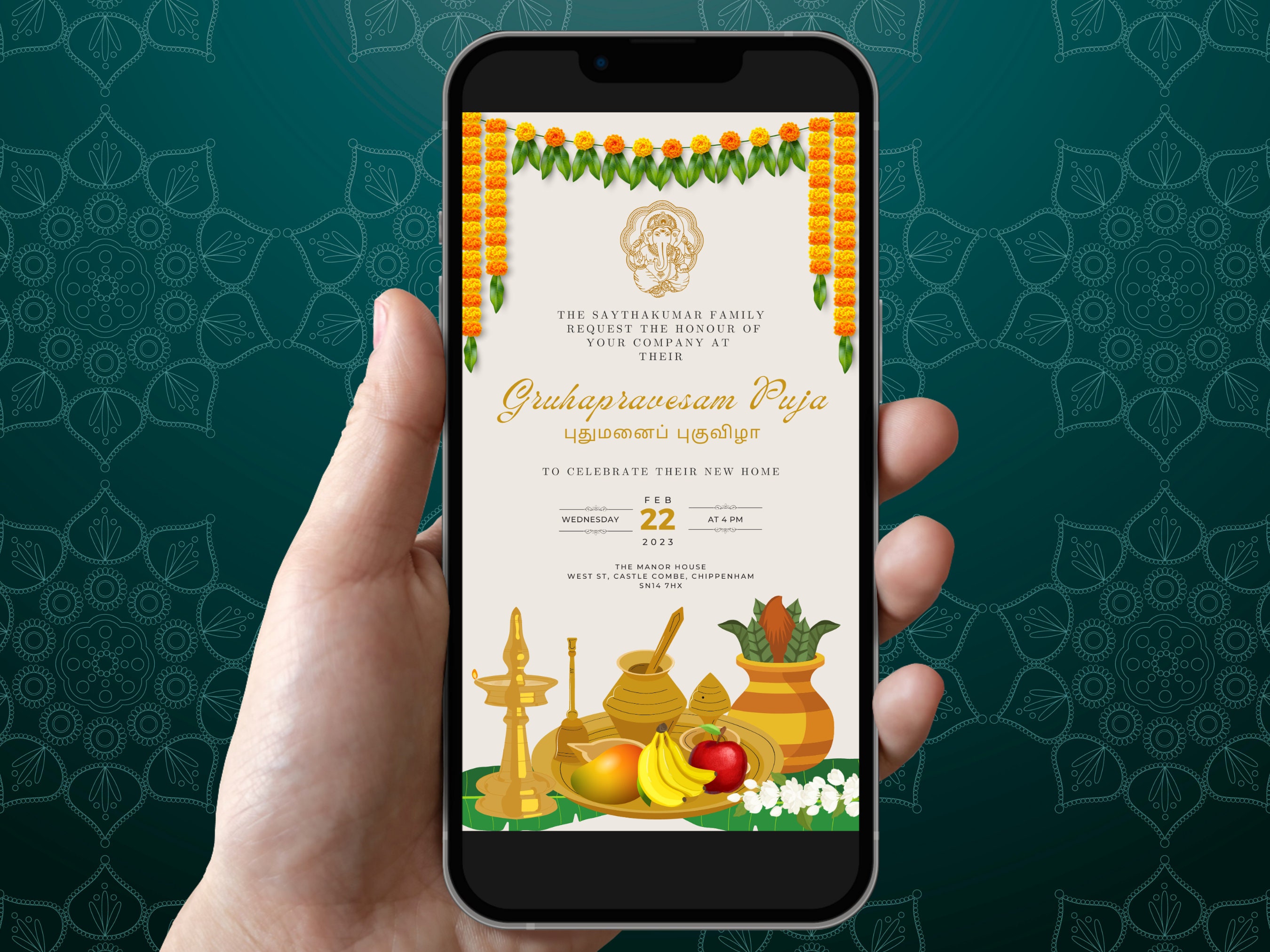 Gruhapravesam Puja Invitation Tamil Housewarming Ceremony Invitation Gruhapravesam Puja Invitation Tamil Housewarming Ceremony Invitation