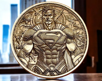 Timeless Hero - Brass Coin with Superman (Double-Sided)