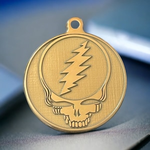 Groovy Vibes - 44mm Brass Pendant with Grateful Dead Logo Engraving