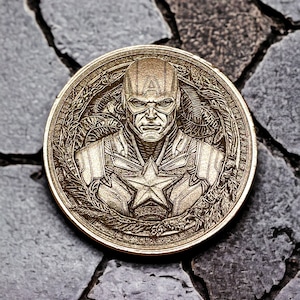 Moneda de latón del Capitán América (doble cara)